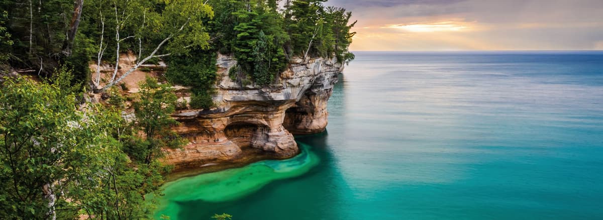 Great Lakes and St Lawrence River - lifeline of North American in Indian summer