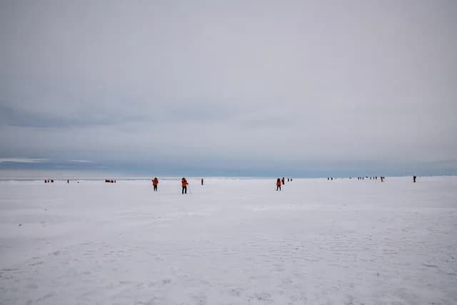The Geographic North Pole and the east coast of Greenland
