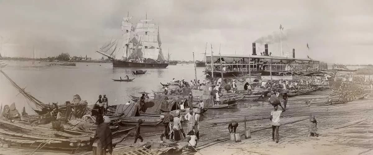 Historical image of IFC fleet being scuttled during WWII